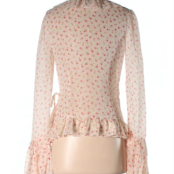 D&G Dolce & Gabbana Long Sleeve Silk Top - Picture 2 of 2